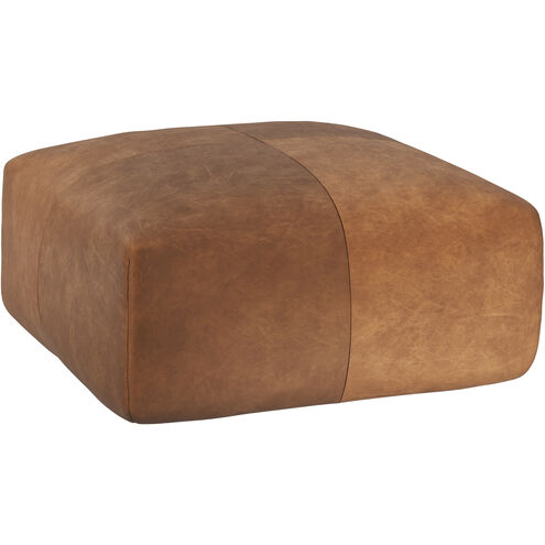 Elio 16 inch Cognac Leather Ottoman